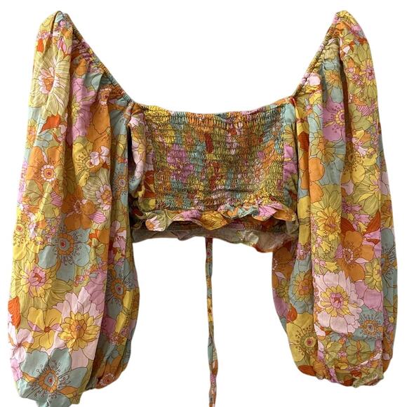 Show Me Your MuMu Jenna Cropped Top Groovy Blooms Size‎ XS - Picture 10 of 12